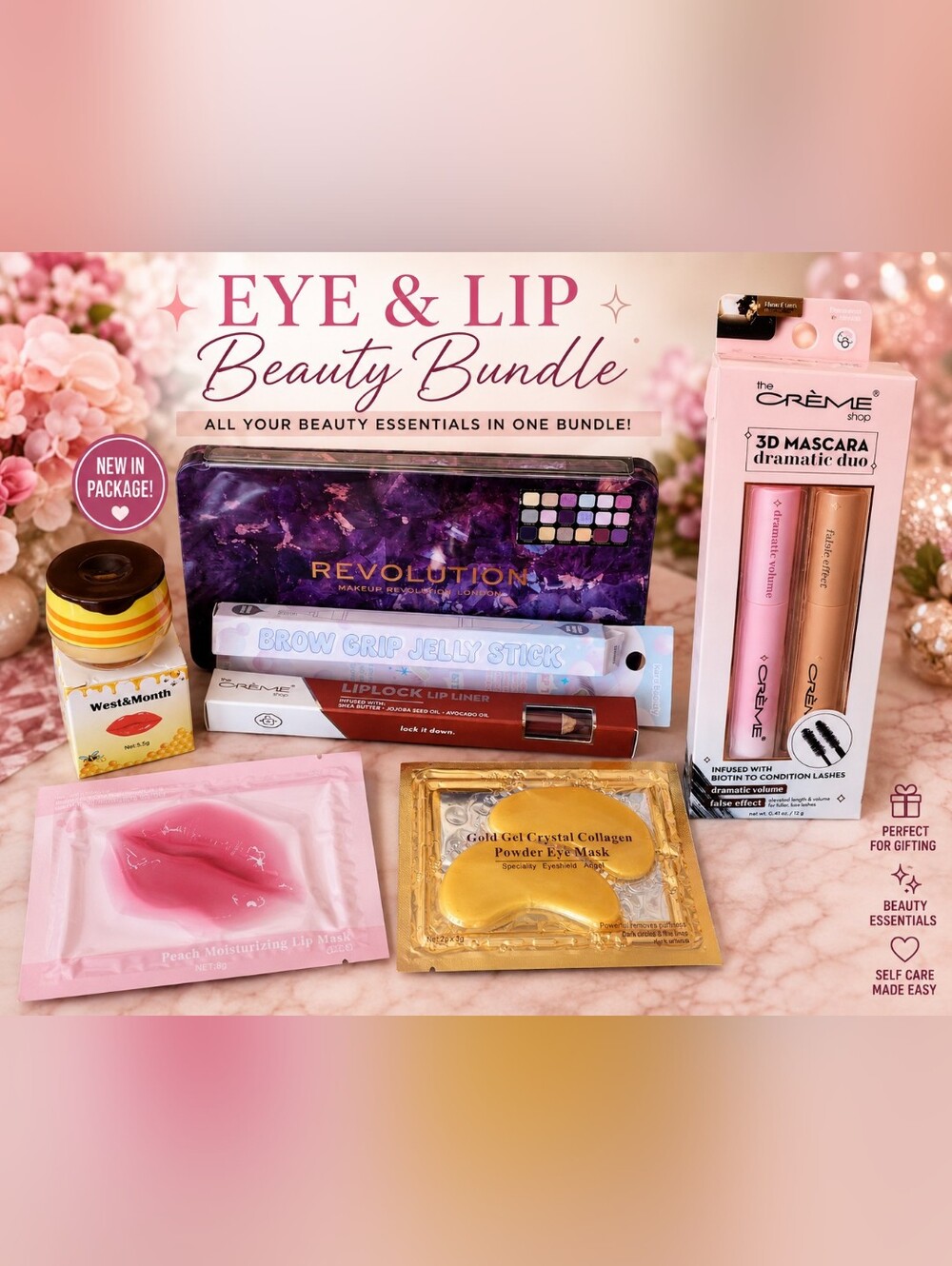 ✨️ Eye & Lip Beauty Bundle | Revolution Palette + The Crème Shop Makeup & Skin